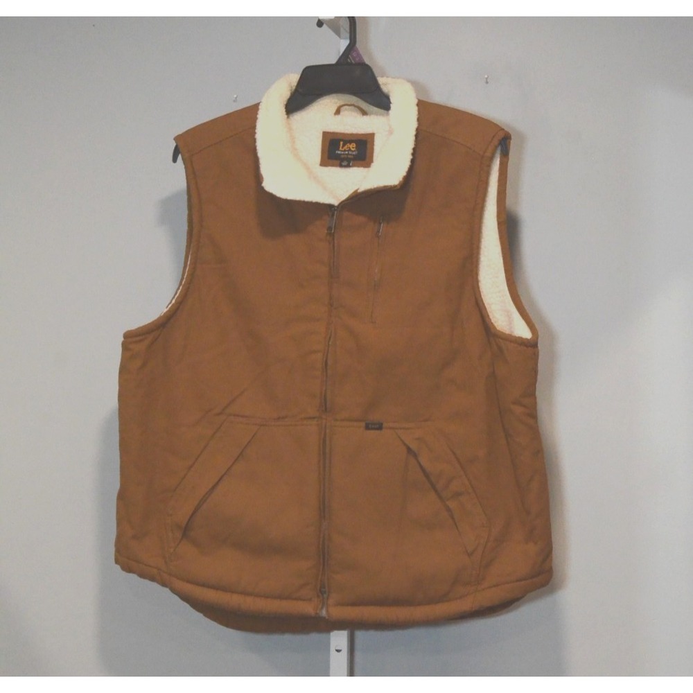 Lee Premium Select Men's XL Vest Caramel Color w/Off-White Sherpa Lining